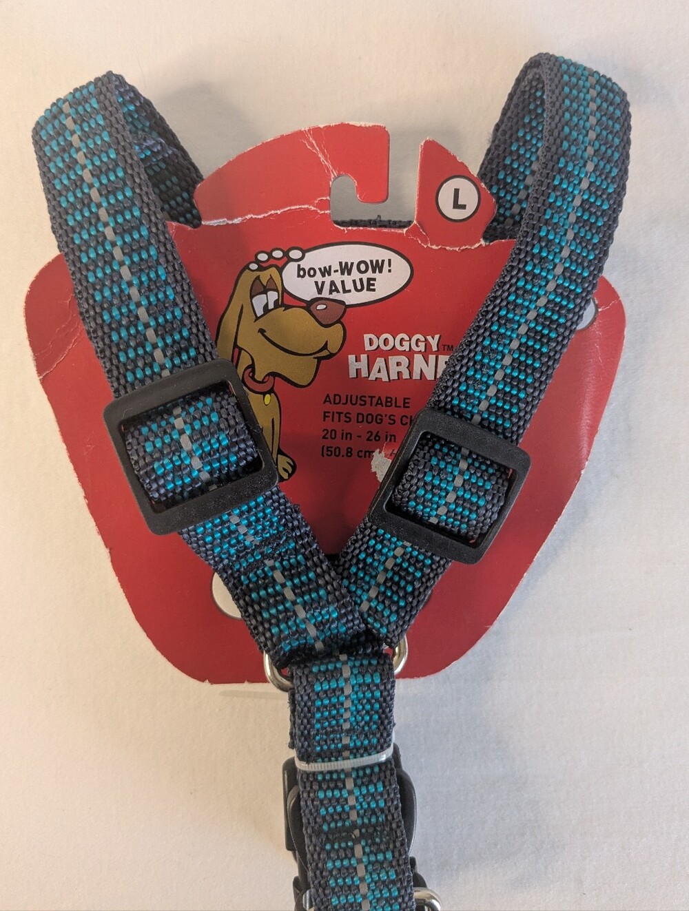 Adjustable Dog Harness Blue Navy Blue Unisex Sz L Fits 20 in  to 26 in Chest New